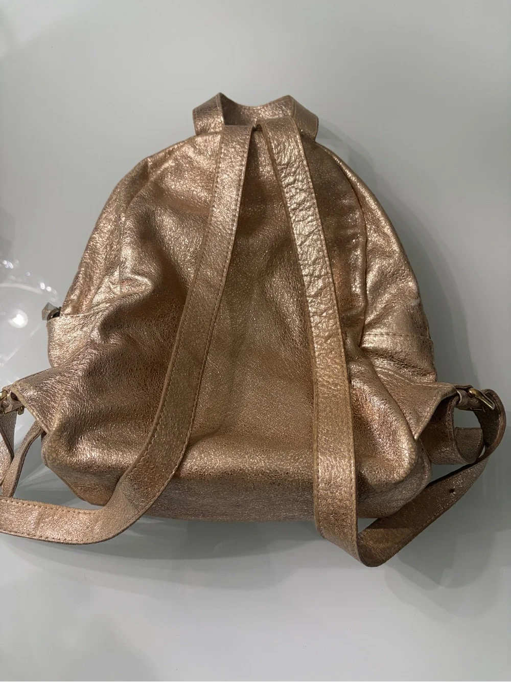 BESHA Argentinean Metallic Gold Leather Tote Bag